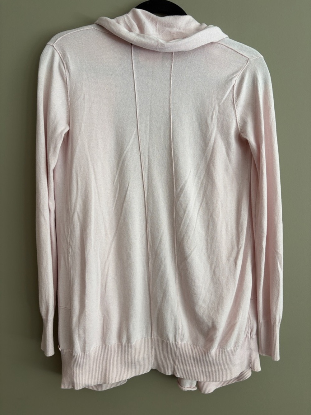 WILFRED Soft Pink Open-Front Silk & Cashmere Draped Cardigan size XS - Picture 6 of 11